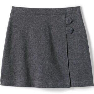 Lands End Grey Charcoal Heather Knit Skort Above the Knee Uniform Girl's Size 6